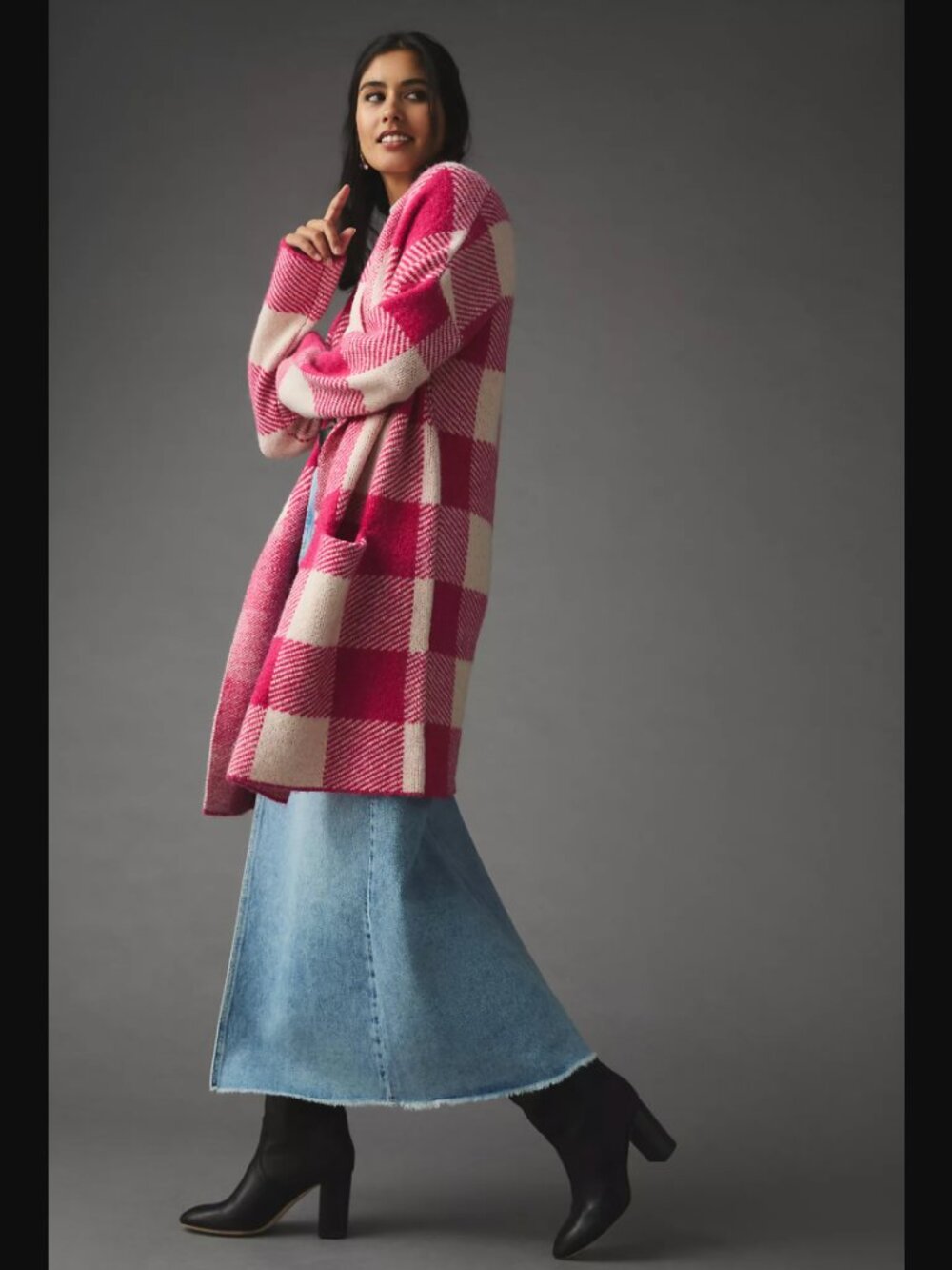 Anthropologie RD Style Conscious Plaid Cardigan Sweater Check Wool $168.00